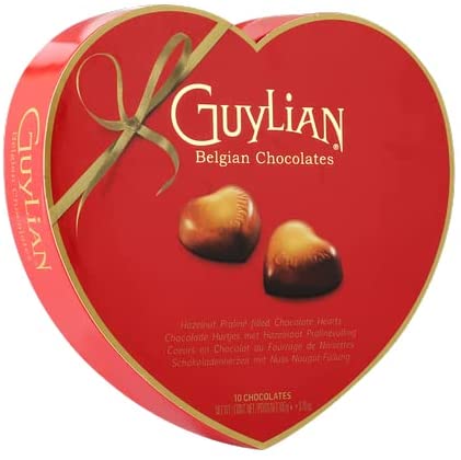 Guylian Heart Love Shaped 10 Chocolates Gift Box - Perfect Valentine's Gift or For Mother's Day