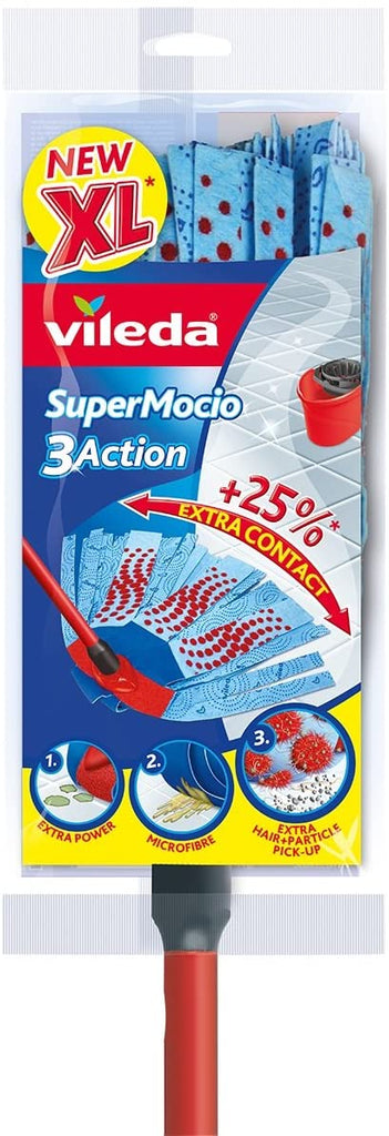 Vileda Supermocio 3 Action Mop with Extra Refill-Parent