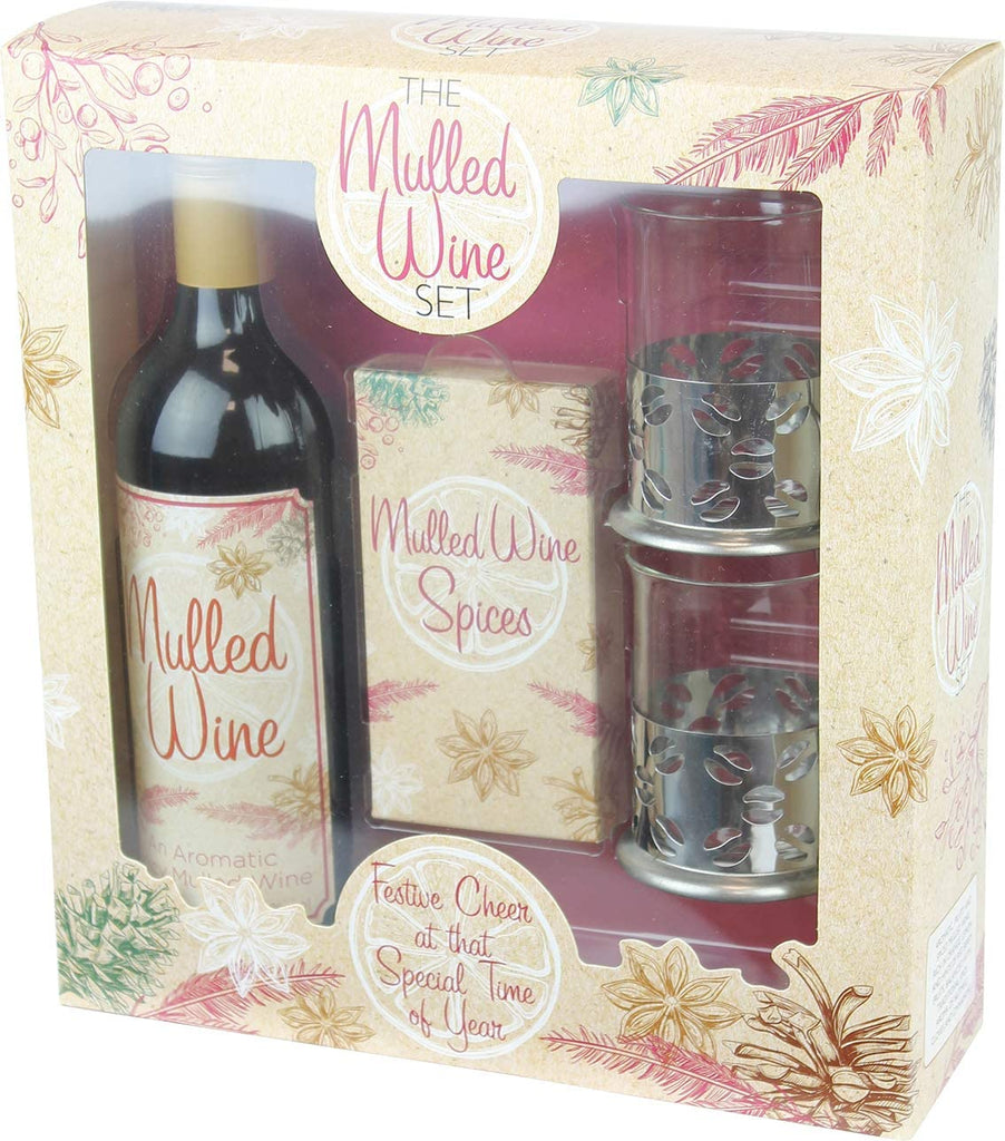 Whisper International The Mulled Wine Set - Festive Wine Gift With Mulled Wine, Spice Kit & Mugs