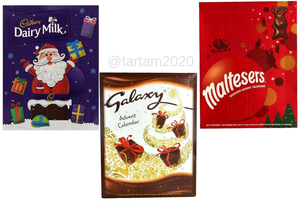Chocolate Advent calendar (3 pack) Bundle of cadbury, maltesers and galaxy advent