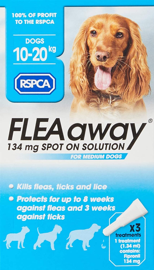 RSPCA FleaAway Spot On Solution for Medium Dogs, 134 mg