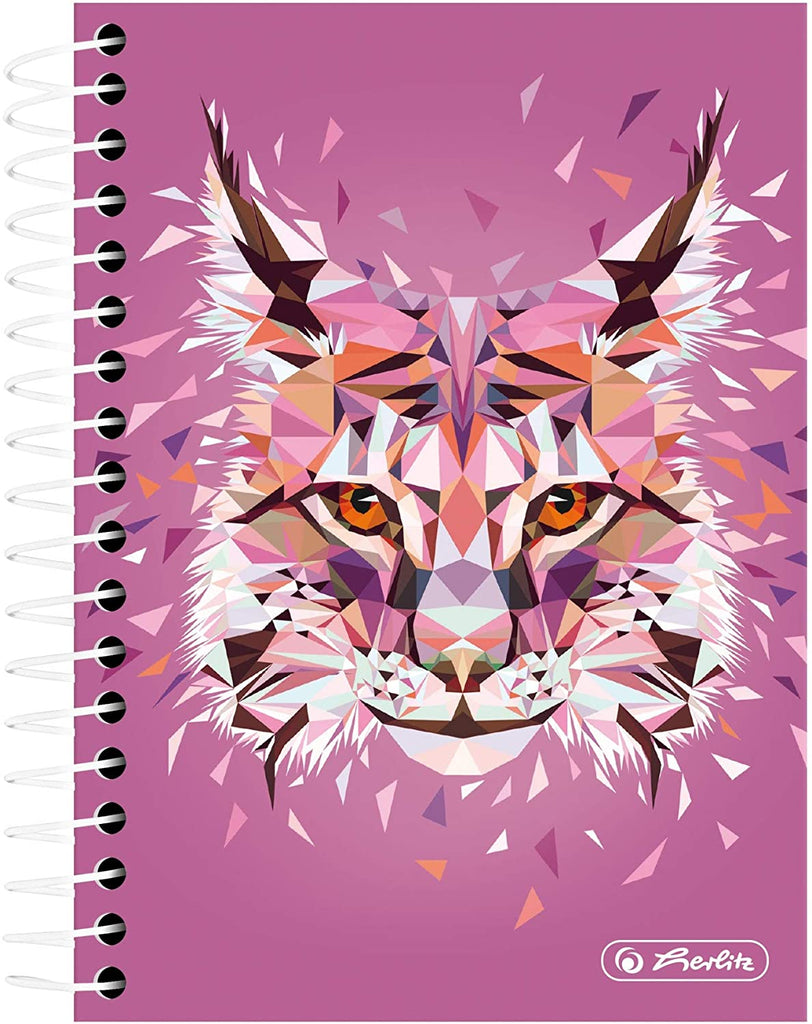 Herlitz 50027262 Flex Notebook with Removable Cover, A4, 2 x 40 Sheets, Design: Wild Animals Wolf, 1 Item