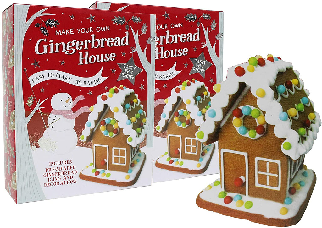 2 Pack Christmas Gingerbread House Kit - Easy to Make - No Baking - with Icing & Decorations - Baking Fun for All The Family!